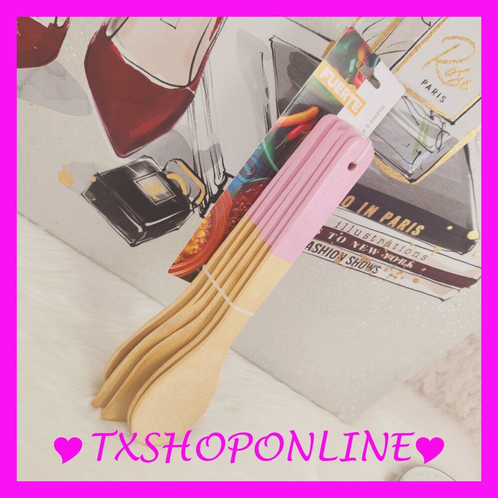 💗🥄6 pc bamboo utensil set🥄💗